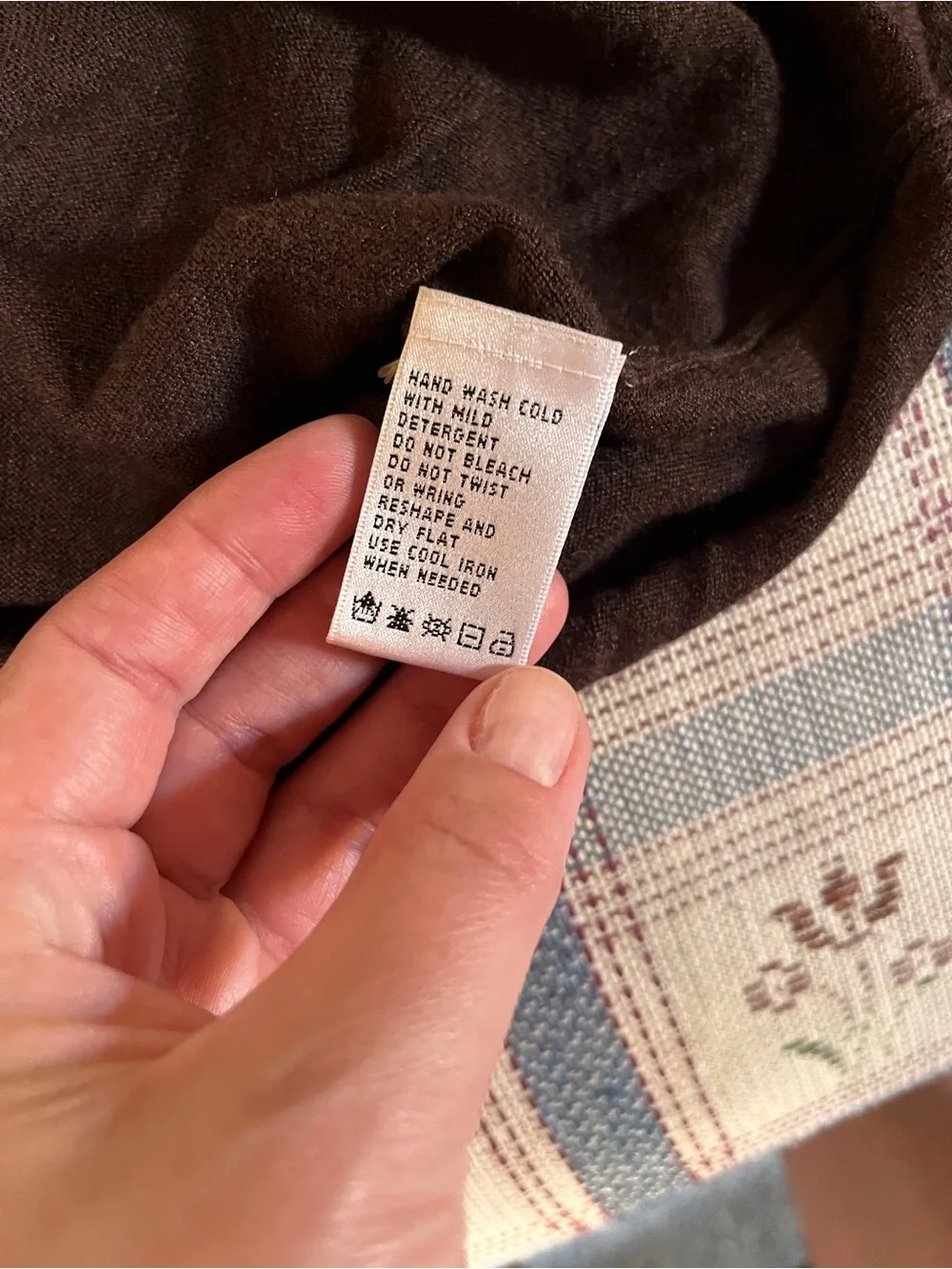Women's August Silk chocolate brown button up sweater cardigan, Size L - Picture 4 of 4